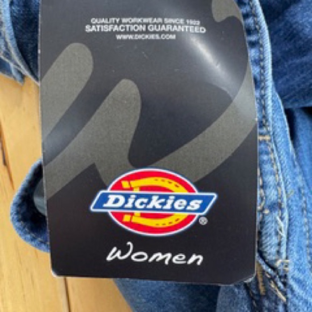 Dickies Bib Overalls Relaxed Fit Straight Leg Fits Over Boots Size XL Blue Denim - Picture 4 of 14